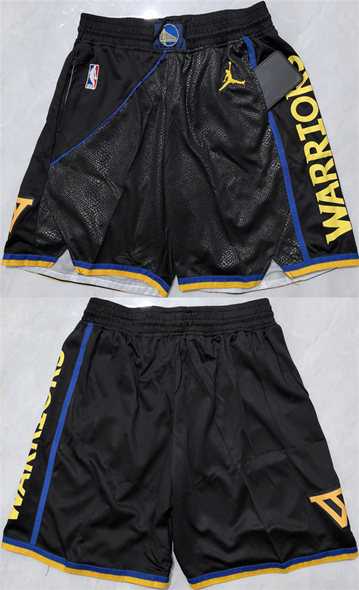 Men%27s Golden State Warriors Black Shorts->nba shorts->NBA Jersey